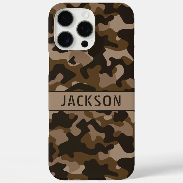 Brown Camouflage Personalised Case-Mate iPhone Case (Back)