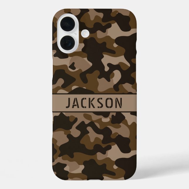 Brown Camouflage Personalised Case-Mate iPhone Case (Back)