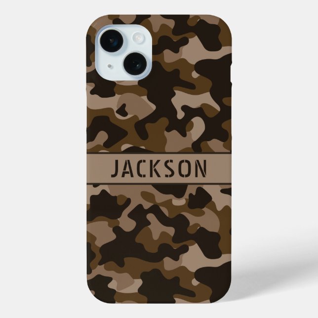 Brown Camouflage Personalised Case-Mate iPhone Case (Back)