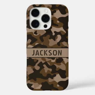 Brown Camouflage Personalised iPhone 16 Pro Case