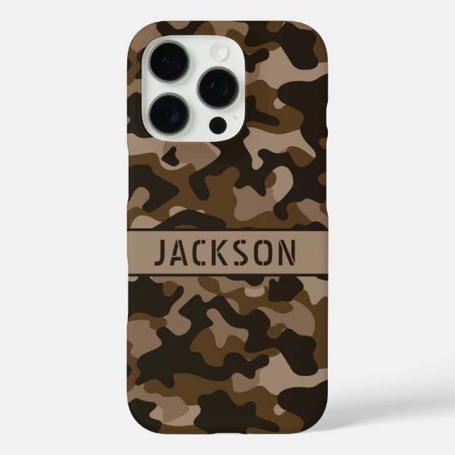 Brown Camouflage Personalised Case-Mate iPhone Case (Back)
