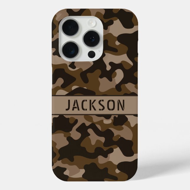 Brown Camouflage Personalized Case-Mate iPhone Case (Back)