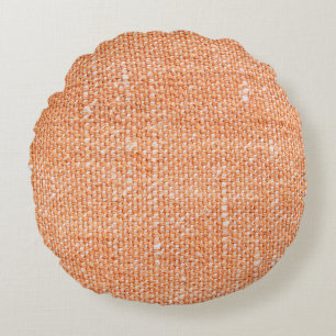 Brown canvas fabric for background, linen texture  round cushion