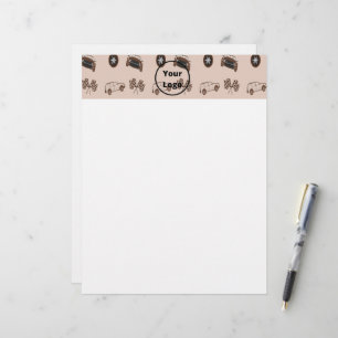 Brown car business pattern custom letterhead