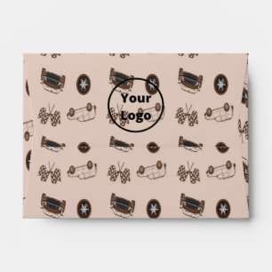 Brown car business pattern envelope