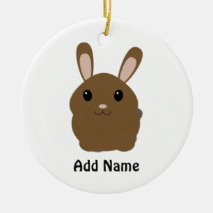 Brown Cartoon Bunny Ceramic Tree Decoration