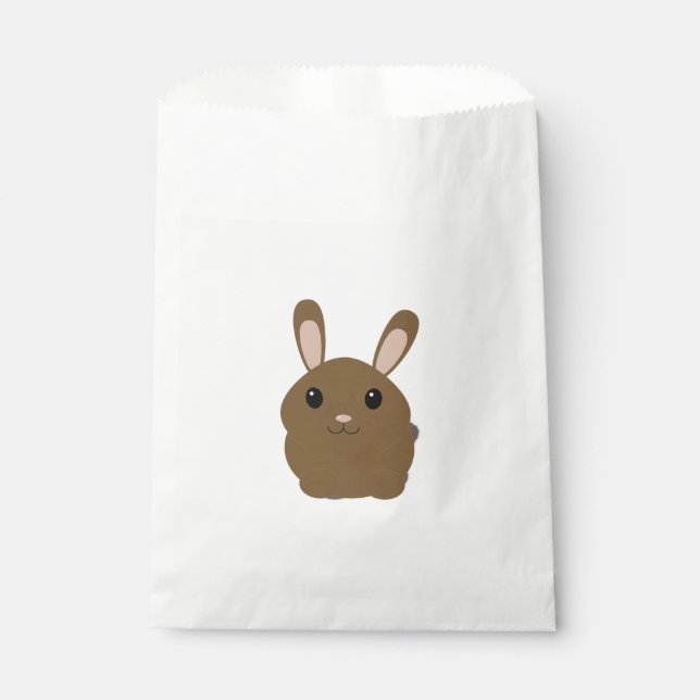 Brown Cartoon Bunny Favour Bags (Front)