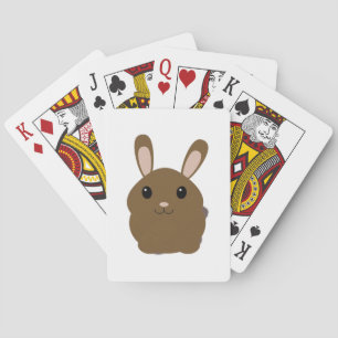 Brown Cartoon Bunny Playing Cards
