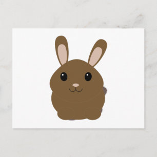 Brown Cartoon Bunny Postcard