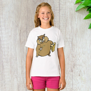 Brown Cartoon Hamster with Cheese T-Shirt