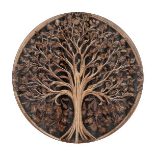 Brown Carved Australian Waratah Tree Print, Cutting Board