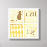 Brown Cat and Yellow Bird by Chariklia Zarris