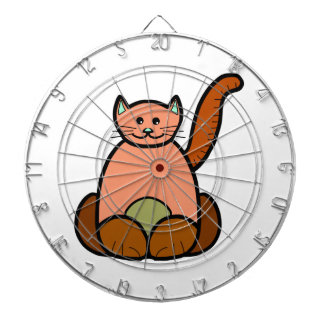 Brown cat cartoon dartboard