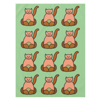 Brown cat cartoon tablecloth