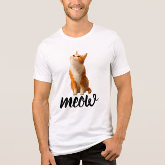 Brown Cat Looking Up T-Shirt | Cute Feline Unisex Tri-Blend Shirt