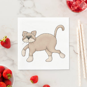 Brown Cat Walking Napkin