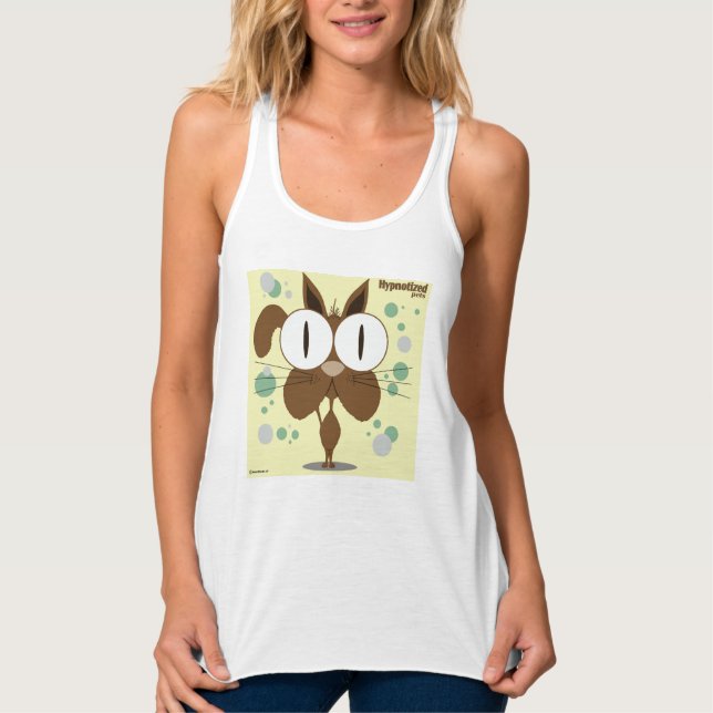Brown Cat Women's Slim Fit Racerback Tank Top (Front)