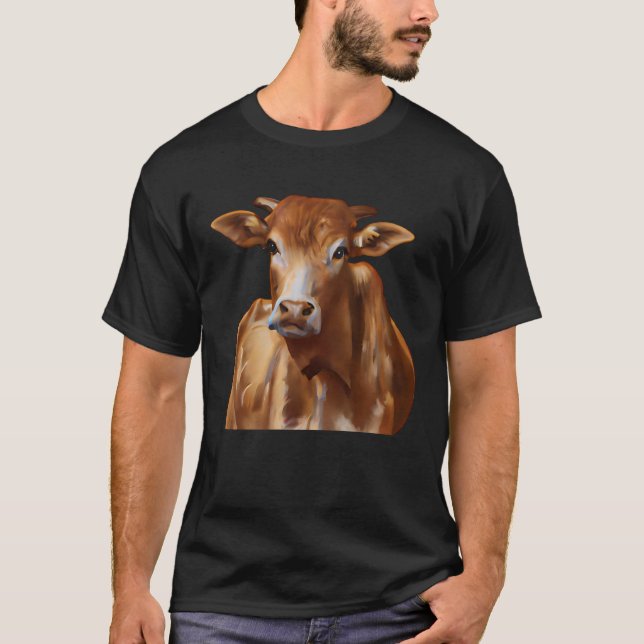 Brown Cattle Cow Pullover Hoodie (Front)