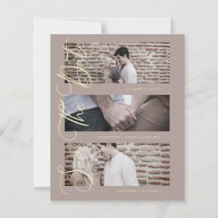 Brown Cheap Trendy Modern 3 Wedding Photos Collage