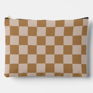 Brown Checkerboard Accessory Pouch