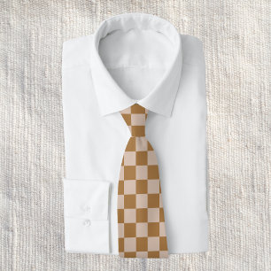 Brown Checkerboard Tie