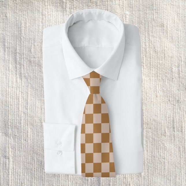 Brown Checkerboard Tie (Creator Uploaded)