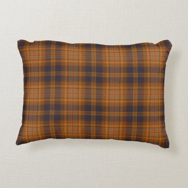 Brown Checkered Tartan Plaid Decorative Cushion (Back)