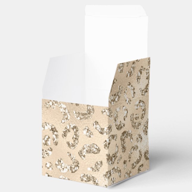 Brown Cheetah Leopard Skin Print Pattern Animal Favour Box (Opened)