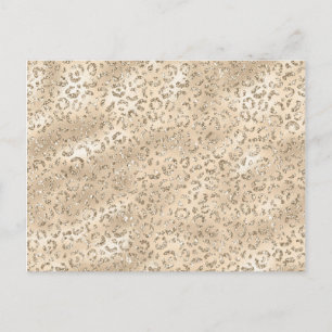 Brown Cheetah Leopard Skin Print Pattern Animal Postcard