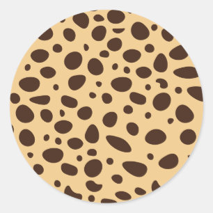 Brown Cheetah Print Classic Round Sticker