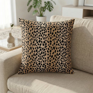 Brown Cheetah Print Throw Pillow