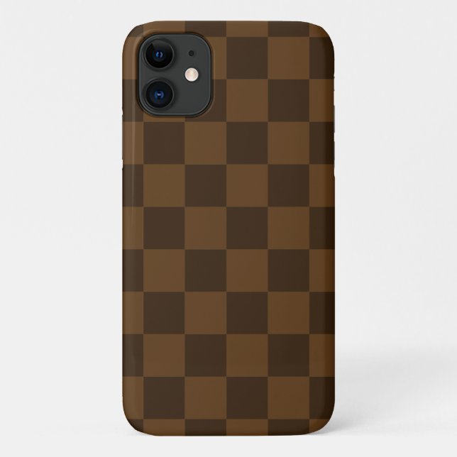 Brown Chequerboard Case-Mate iPhone Case (Back)