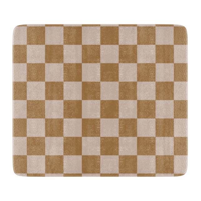 Brown Chequerboard Cutting Board (Front)