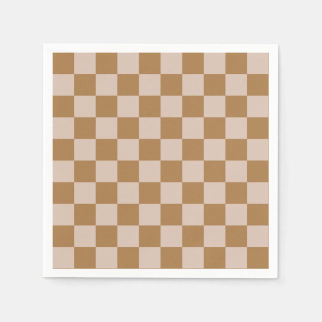 Brown Chequerboard Napkin (Front)