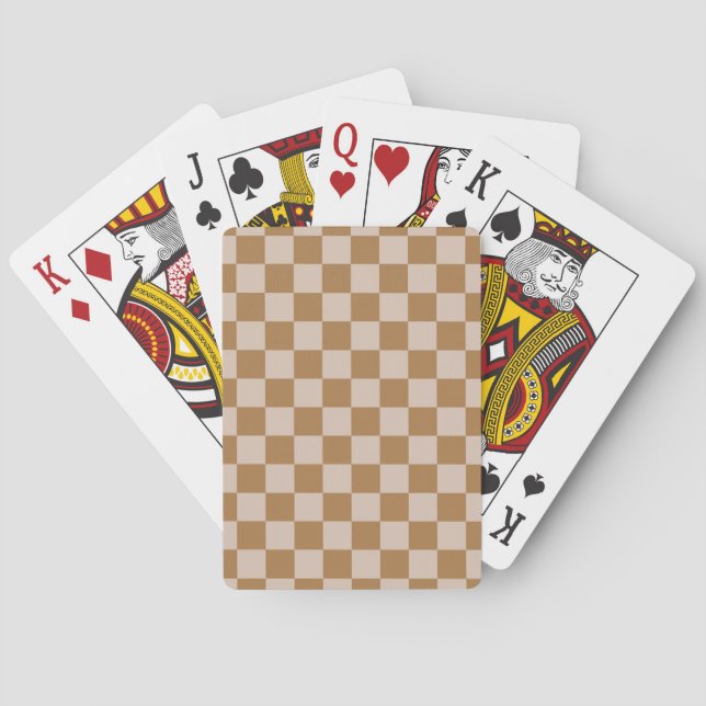 Brown Chequerboard Playing Cards (Back)