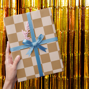 Brown Chequerboard Wrapping Paper