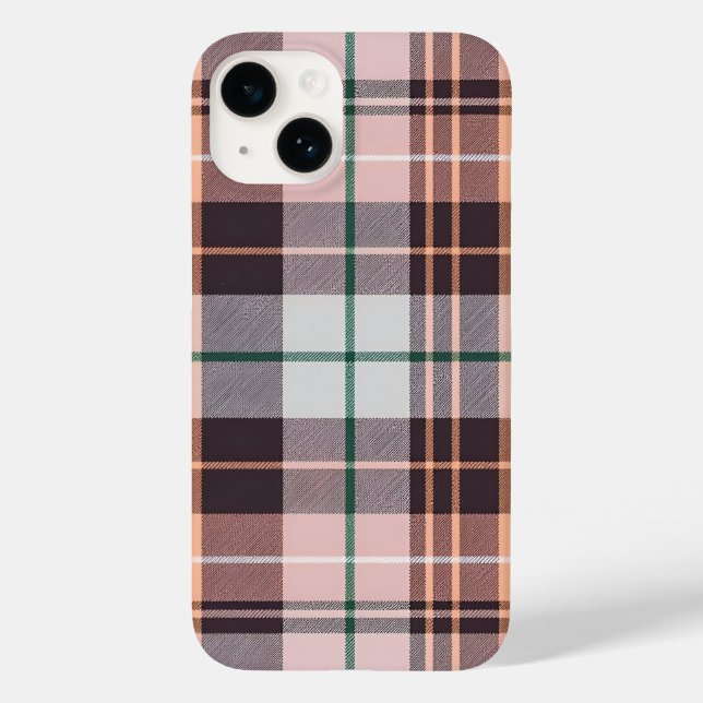 Brown chequered Case-Mate iPhone case (Back)