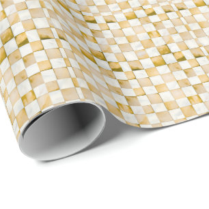 Brown Chequered Decorative Gift Wrap Paper
