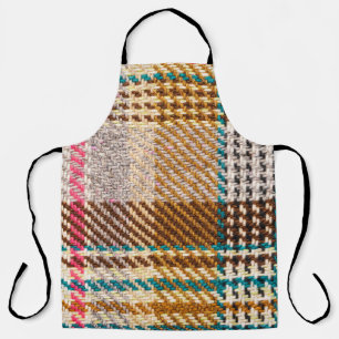 Brown chequered fabric, Scottish wool. Apron