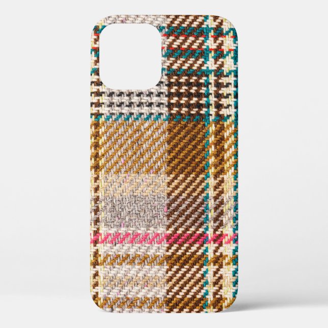 Brown chequered fabric, Scottish wool. Case-Mate iPhone Case (Back)