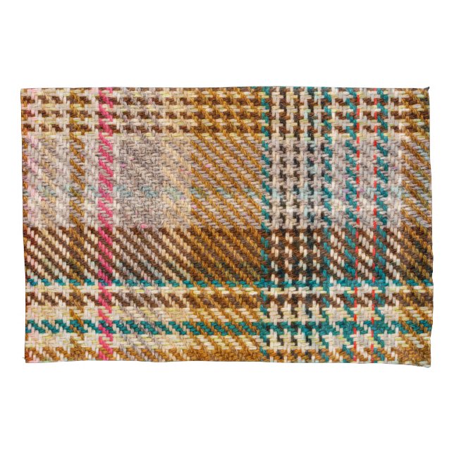Brown chequered fabric, Scottish wool. Pillowcase (Front)