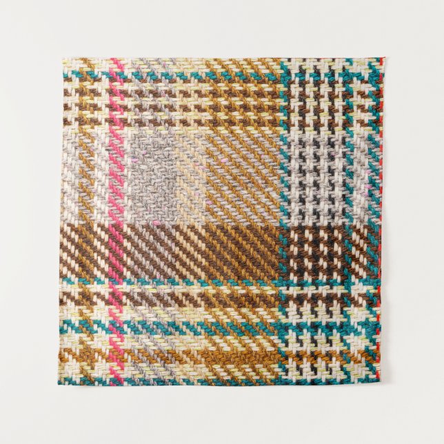 Brown chequered fabric, Scottish wool. Tapestry (Front)