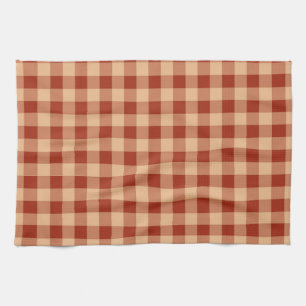 Brown Chequered Gingham Pattern Tea Towel