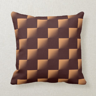 Brown Chequered Pattern Cushion