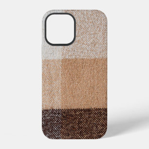 Brown chequered wool plaid fabric texture. tartan iPhone 12 case