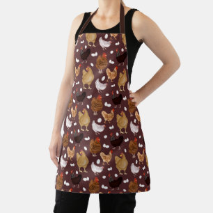 Brown Chicken and the Eggs Pattern Apron