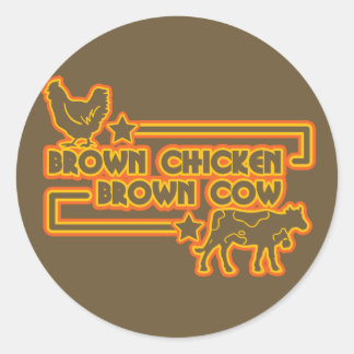 Brown Chicken Brown Cow Classic Round Sticker