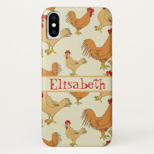 Brown Chicken Design Personalise Case-Mate iPhone Case