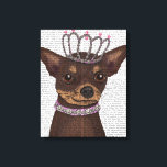 Brown Chihuahua And Tiara Canvas Print<br><div class="desc">Pets</div>