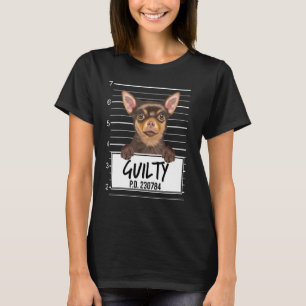 Brown Chihuahua Mugshot Guilty Dog T-Shirt